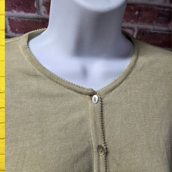 Vintage Women's RENA ROWAN Cropped Lightweight Silk Cardigan Sweater Large - Picture 4 of 5